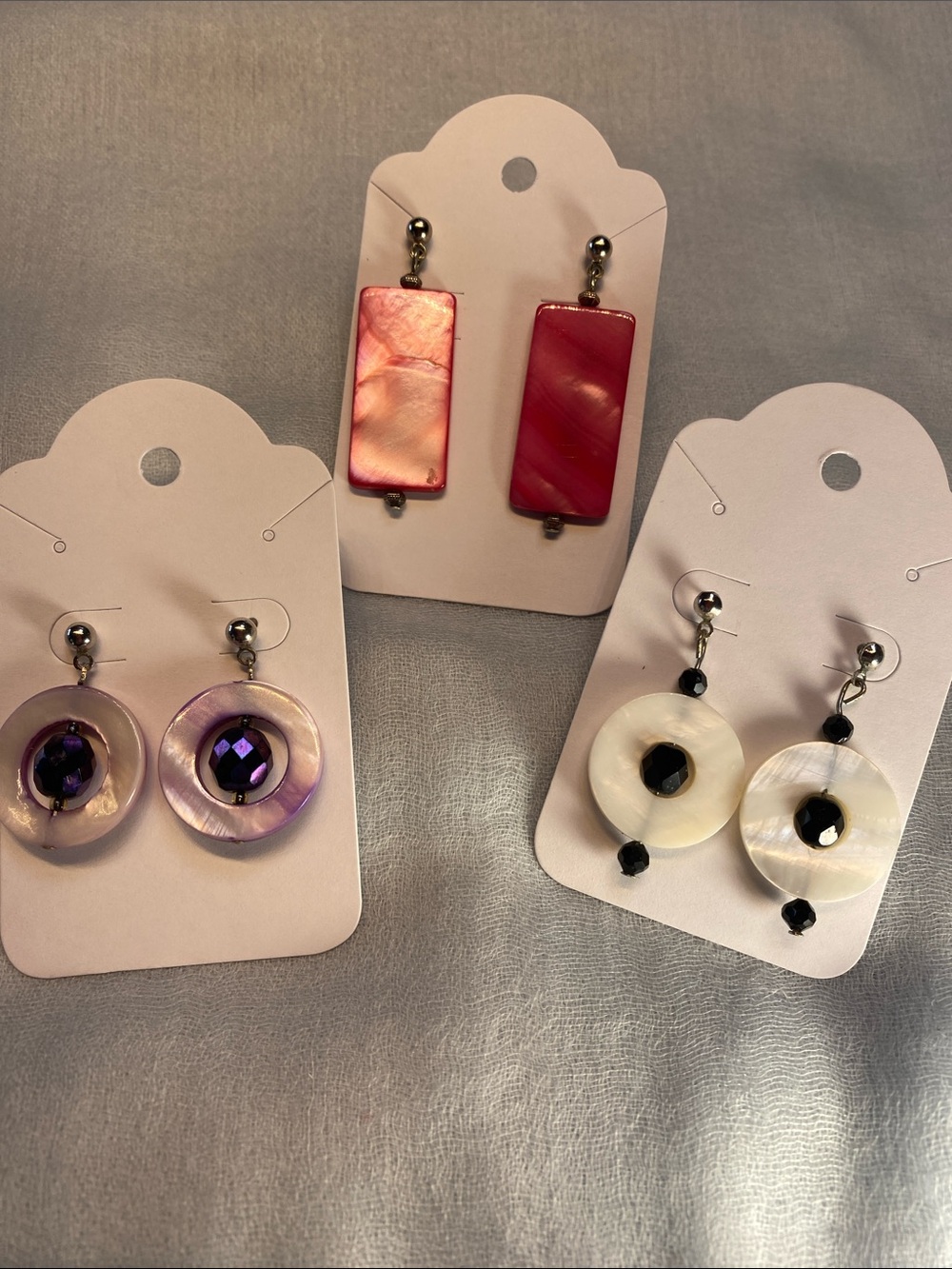 Earrings!  3 Pairs… beautiful shell beads!